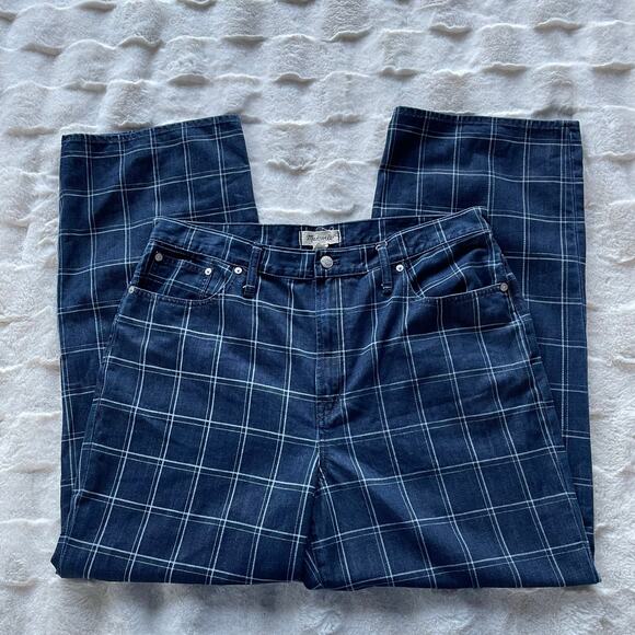 🔥NWOT Madewell Classic The Perfect Vintage Wide Leg Jean In Windowpane Checks - Picture 5 of 16
